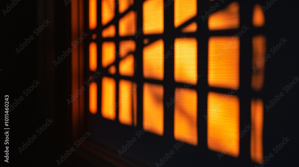 Poster a window with a shadow of a person on it