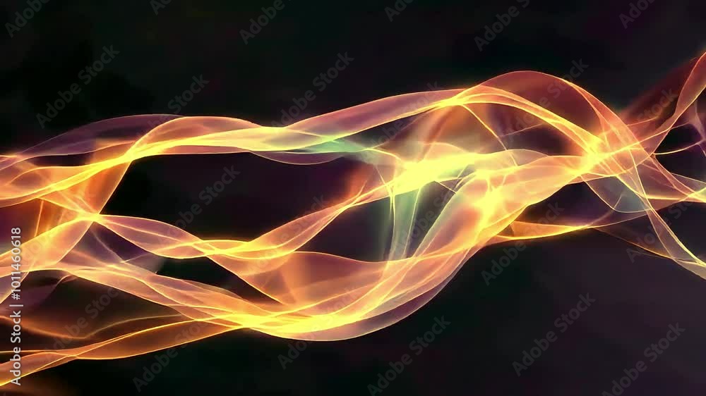 Poster fluid ribbons of light in a dark setting. abstract and minimalistic background video.