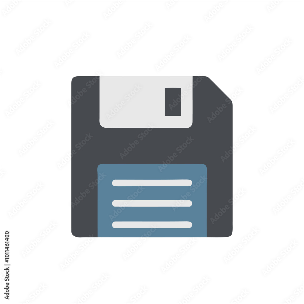 Poster floppy disk icon symbolizing storage and data backup.