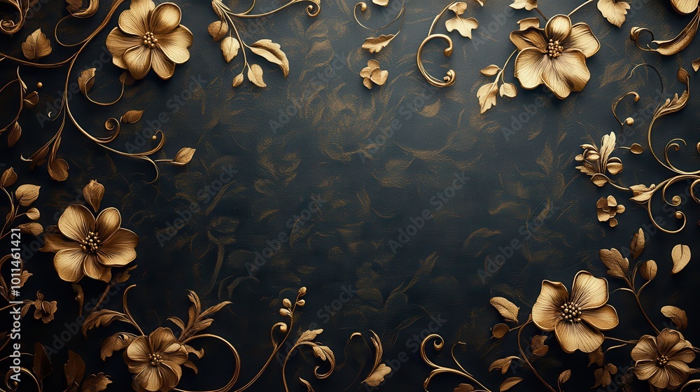 Poster elegant floral pattern with sophisticated design elements