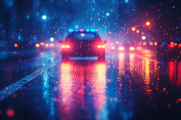  Realistic vector illustration of blue and red flashing sirens, typically seen on police or emergency vehicles, set against a dark background. Ideal for safety, emergency, and law enforcement themes.