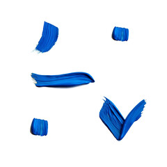 Symbols made of blue paint brush stroke