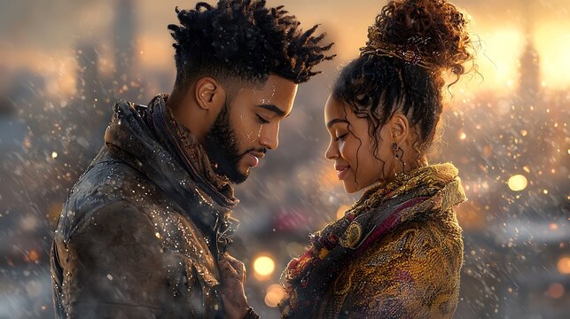 An emotional exchange between two friends, one tearfully saying sorry, while the other gently smiles, signaling acceptance and peace, with a blurred city background at dusk. Ultra-Realistic, 