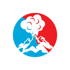 Volcano mountain logo. Simple illustration of volcano mountain vector logo