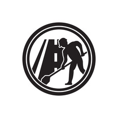 Road under construction sign vector illustration