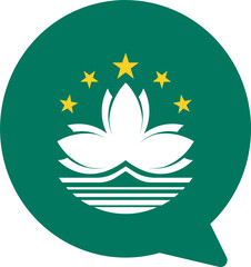 Obraz premium Macau Falg on Chat Icon