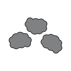 Clouds icon. Weather sky nature and climate theme. Isolated design. Dark clouds, a sign that heavy rain will fall. Thick smoke billows due to pollution