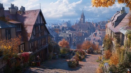 Charming Cityscape with European Architecture