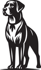 Obraz premium Dog silhouette. Vector silhouette of dog on white background.