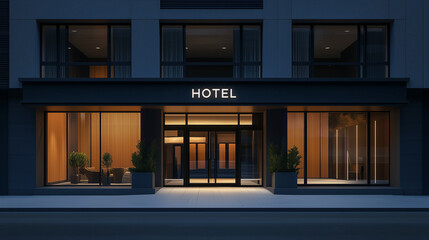 Facade of modern hotel 