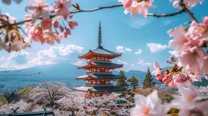 Fototapeta premium japanese temple in spring