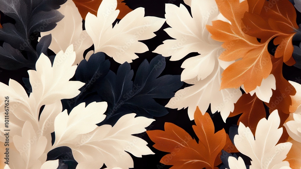 Poster elegant muted foliage pattern for background design