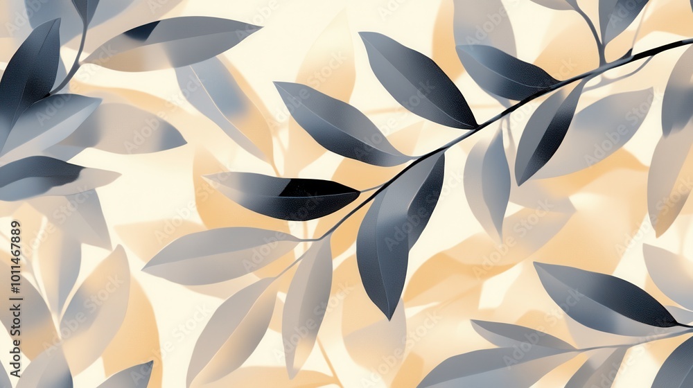 Poster elegant classic botanical pattern in soft colors