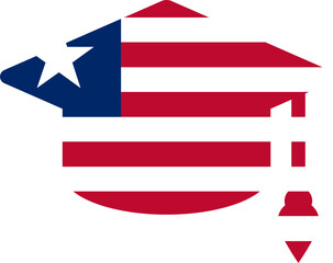 Liberia flag on Degree Cap Icon