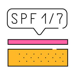 sunscreen layer on skin line icon vector. sunscreen layer on skin sign. isolated symbol illustration