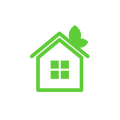 Eco house icon. Isolated on white background.