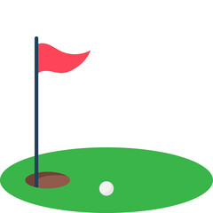 Golf Hole With Flag