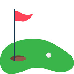 Golf Hole With Flag