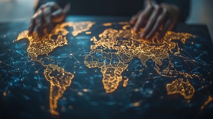 global business expanding horizons with international crm development showcasing interconnected markets diverse teams ,innovative strategies for growth ,customer relationship management