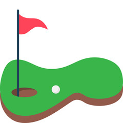 Golf Hole With Flag