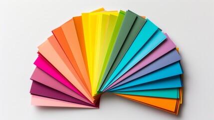 Colorful Paper Fan Palette   Rainbow Color Chart for Design   Art