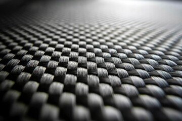 Fototapeta premium Close-up of a Black and White Interwoven Fabric Texture