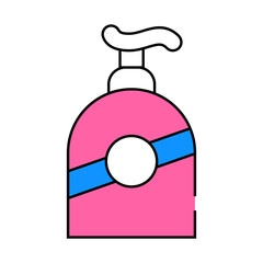 sunscreen pump bottle line icon vector. sunscreen pump bottle sign. isolated symbol illustration