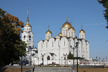 October 3, 2024. View of the Holy Dormition Cathedral. Built in the 12th century in the city of Vladimir, Russia.