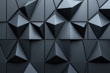 Fototapeta premium Abstract Geometric Pattern of Black Triangular Shapes