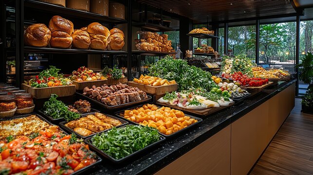 indulge in sumptuous sunday brunch buffet spread featuring variety of delicious breakfast ,lunch options perfect for weekend treat at cozy cafe or upscale restaurant