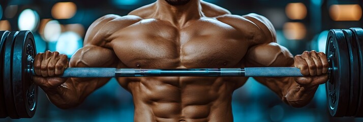 Achieving Optimal Health and Fitness Through Dedicated Exercise Routines. Muscular person doing strength training workout to improve body shape,energy,and overall wellbeing.