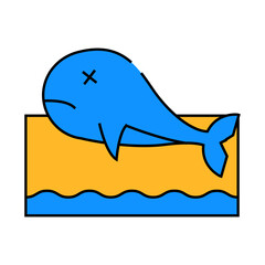 fish death line icon vector. fish death sign. isolated symbol illustration