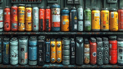 Battery Recycling Station Illustration
