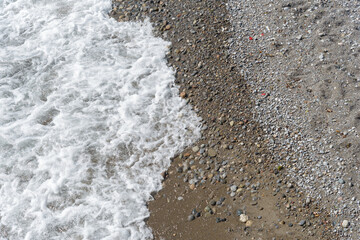 surf on a beach viewed from above