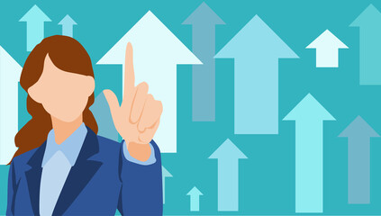 未来に向かって一直線の女性実業家のイラスト