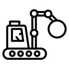 Demolition Crane Vector Icons