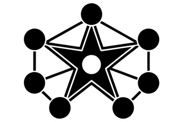 star of computer network silhouette 