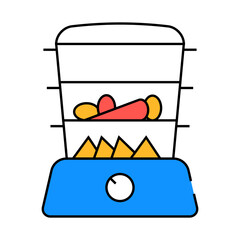 steamer kitchen device line icon vector. steamer kitchen device sign. isolated symbol illustration