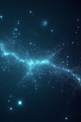 Blue Cosmic Energy Stream, Abstract Background With Shining Stars And Particles. Galaxy Illustration