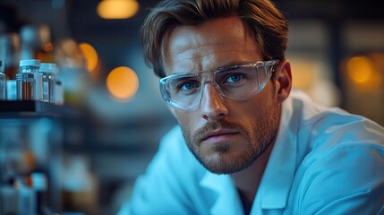 Fototapeta premium scientist analyzing novel active pharmaceutical ingredient in laboratory setting