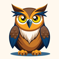 Obraz premium A cute, fluffy white owl with large eyes and a small beak 