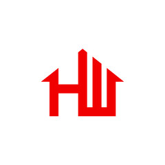 Home and letter H And W logo concept