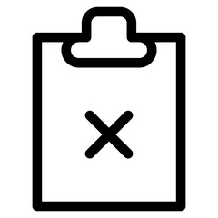 Delete Task Icon. Simple Clipboard Vector Illustration Symbol.