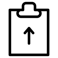 Upload Task Icon. Simple Clipboard Vector Illustration Symbol.