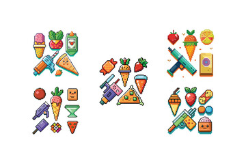 Engaging  pixel art character logos  gaming vectors and Art Styles