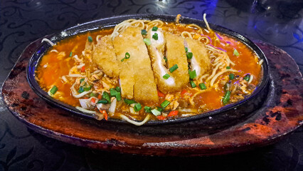 chicken katsu hotplate noodles