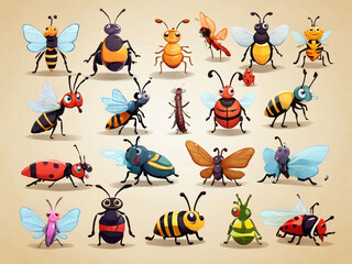 Naklejka premium Insect Types
