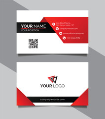 Red and white modern business card template