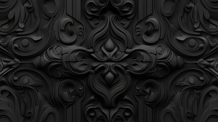 Elegant Dark 3D Floral pattern Abstract with Layered Petals dark texture background