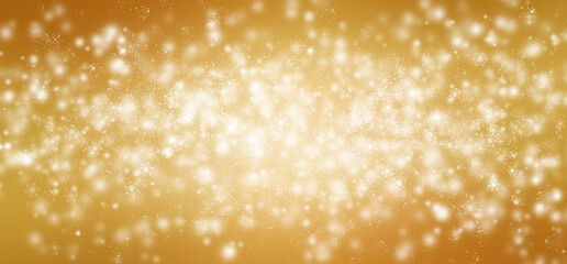 sparkling, golden background with a layer of shimmering glitter, creating a sense of luxury and elegance. cream background with elegant gold bokeh particles.